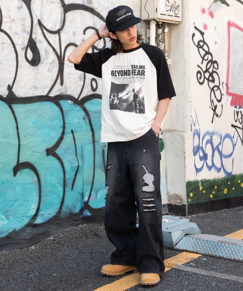 WEGO(ウィゴー)の「WEGO/ヴィンテージライクラグラングラフィックT(Tシャツ/カットソー・メンズ・ブラウン系その他/ブラック系その他・MEDIUM/LARGE)」の4枚目の写真