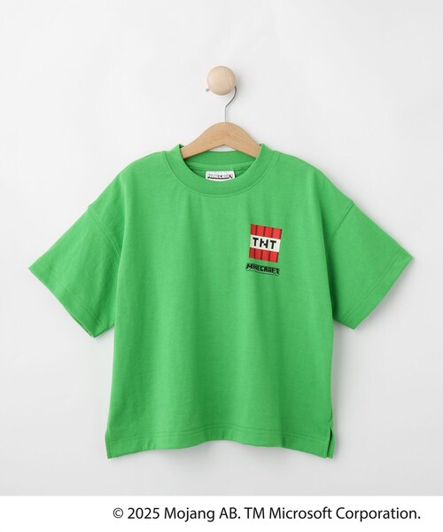SHOO・LA・RUE（シューラルー）の「【マインクラフト】プリントBIG Tシャツ（Tシャツ/カットソー・キッズ・オフホワイト/グリーン/チャコールグレー・13/14/15 /12/11/10）」の3枚目の写真
