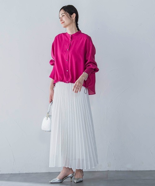 LAUTREAMONT（ロートレアモン）の「メッシュレースプリーツスカート≪洗濯機で洗える≫（スカート・レディース・ホワイト/ブラック・9号）」の4枚目の写真