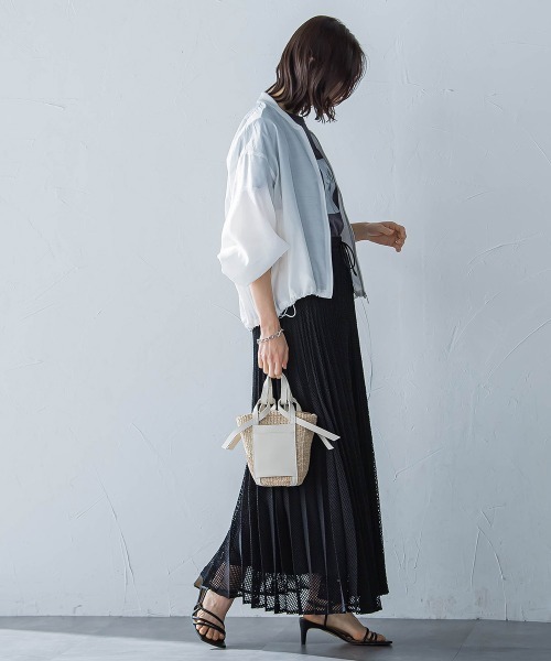 LAUTREAMONT（ロートレアモン）の「メッシュレースプリーツスカート≪洗濯機で洗える≫（スカート・レディース・ホワイト/ブラック・9号）」の13枚目の写真