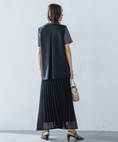 LAUTREAMONT（ロートレアモン）の「メッシュレースプリーツスカート≪洗濯機で洗える≫（スカート・レディース・ホワイト/ブラック・9号）」の17枚目の写真