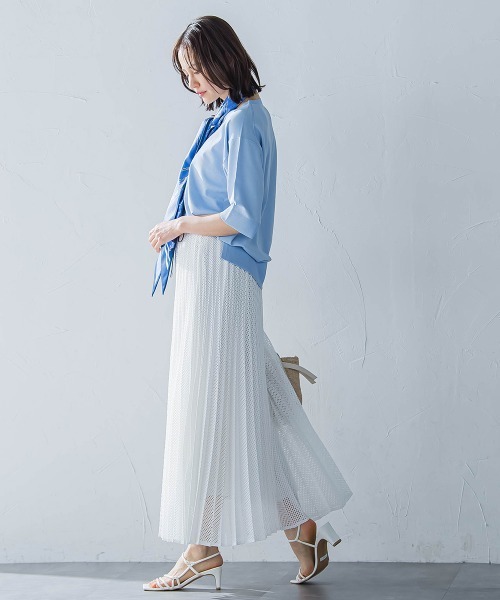 LAUTREAMONT（ロートレアモン）の「メッシュレースプリーツスカート≪洗濯機で洗える≫（スカート・レディース・ホワイト/ブラック・9号）」の20枚目の写真