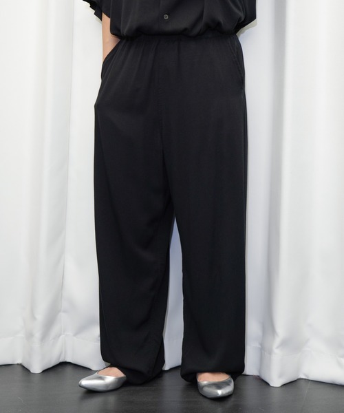 SUNNY SPORTS(サニースポーツ)の「SUNNY SPORTS / サニースポーツ SOLID 2PARTS WIDE PANTS 無地 レーヨン イージーパンツ(その他パンツ・メンズ・ブラック・X-SMALL/MEDIUM/LARGE)」の1枚目の写真