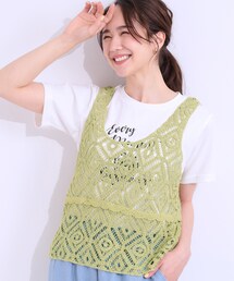 DRESKIP | 【S-LL/2点セット】大人カジュアルに レースビスチェ+プリントTシャツ(その他トップス)