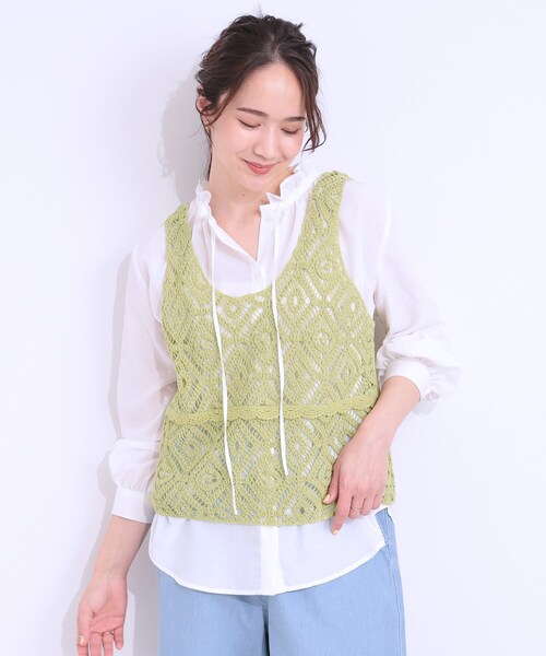 DRESKIP（ドレスキップ）の「【S-LL/2点セット】大人カジュアルに レースビスチェ+プリントTシャツ（その他トップス・レディース・オレンジ/グリーン系/ブラック/ライトベージュ・01/02/03/04）」の15枚目の写真