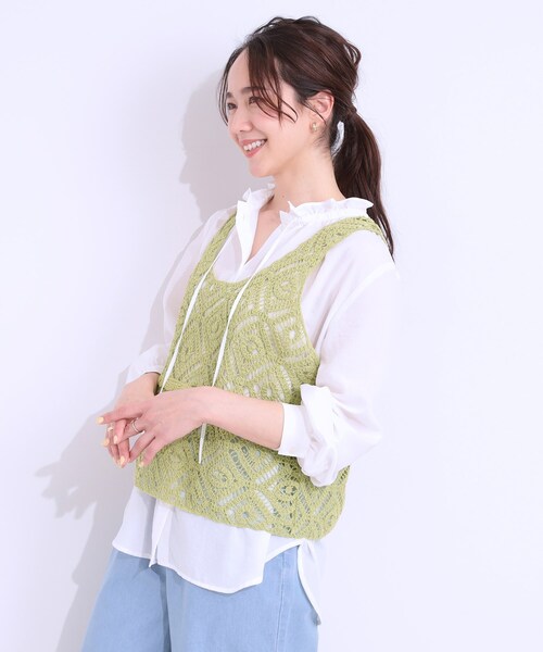 DRESKIP（ドレスキップ）の「【S-LL/2点セット】大人カジュアルに レースビスチェ+プリントTシャツ（その他トップス・レディース・オレンジ/グリーン系/ブラック/ライトベージュ・01/02/03/04）」の16枚目の写真