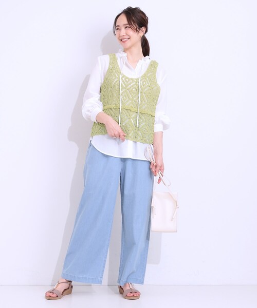 DRESKIP（ドレスキップ）の「【S-LL/2点セット】大人カジュアルに レースビスチェ+プリントTシャツ（その他トップス・レディース・オレンジ/グリーン系/ブラック/ライトベージュ・01/02/03/04）」の18枚目の写真