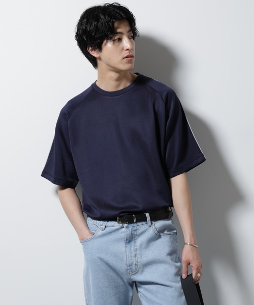 NANO universe(ナノユニバース)の「ラグランアジャストTシャツ 半袖(Tシャツ/カットソー・メンズ・ブラック/ホワイト/ネイビー・L/M)」の3枚目の写真