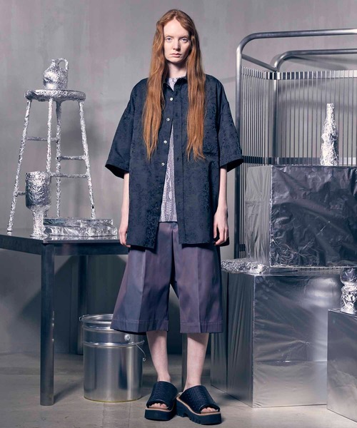 MAISON SPECIAL(メゾンスペシャル)の「《UNISEX》120/2/2 Suvin Cotton Gabardine Prime-Wide Shorts//スビンコットンギャバジンプライムワイドショーツ【MAISON SPECIAL/メゾンスペシャル】(その他パンツ・メンズ・ダークブルー/ブルー/チャコールグレー/ブラック・2/1/0)」の11枚目の写真
