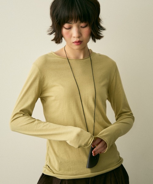 full/fill.（フルフィル）の「バックシームロングシアーT（Tシャツ/カットソー・レディース・ブルー/アイボリー/ホワイト/グリーン・FREE）」の2枚目の写真