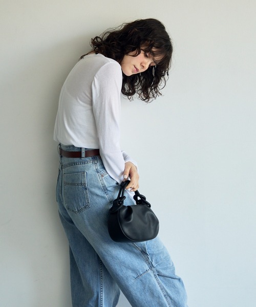 full/fill.（フルフィル）の「バックシームロングシアーT（Tシャツ/カットソー・レディース・ブルー/アイボリー/ホワイト/グリーン・FREE）」の7枚目の写真