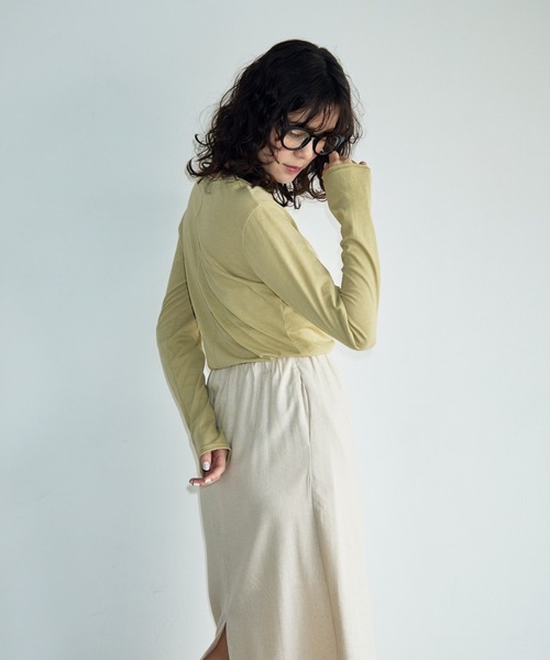 full/fill.（フルフィル）の「バックシームロングシアーT（Tシャツ/カットソー・レディース・ブルー/アイボリー/ホワイト/グリーン・FREE）」の21枚目の写真