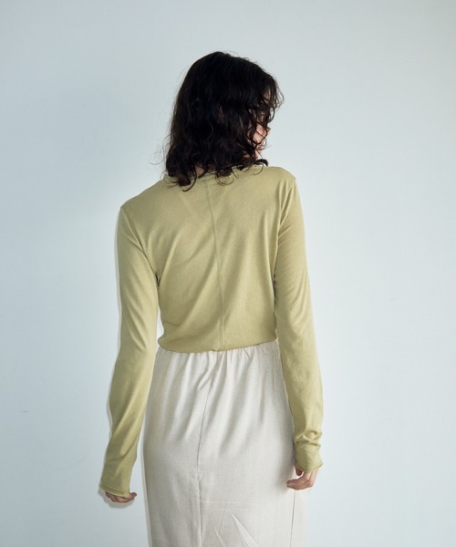 full/fill.（フルフィル）の「バックシームロングシアーT（Tシャツ/カットソー・レディース・ブルー/アイボリー/ホワイト/グリーン・FREE）」の22枚目の写真