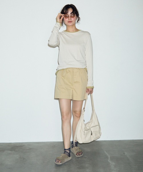 full/fill.（フルフィル）の「バックシームロングシアーT（Tシャツ/カットソー・レディース・ブルー/アイボリー/ホワイト/グリーン・FREE）」の20枚目の写真