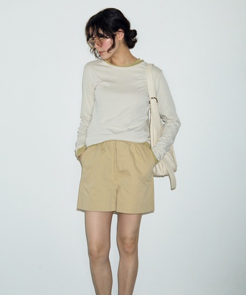 full/fill.（フルフィル）の「バックシームロングシアーT（Tシャツ/カットソー・レディース・ブルー/アイボリー/ホワイト/グリーン・FREE）」の13枚目の写真