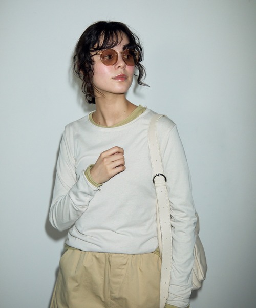 full/fill.（フルフィル）の「バックシームロングシアーT（Tシャツ/カットソー・レディース・ブルー/アイボリー/ホワイト/グリーン・FREE）」の16枚目の写真