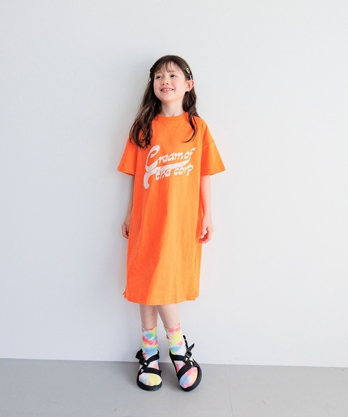 BAYFLOW（ベイフロー）の「[スリット入りで動きやすい♪]アソートプリントビッグワンピ(KIDS)（ワンピース・キッズ・チャコール/オレンジ/パープル・110cm/120cm/150cm/130cm/140cm）」の8枚目の写真