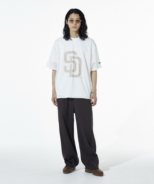 FREAK'S STORE（フリークスストア）の「FREAK’S STORE/フリークスストア 接触冷感 カーブシルエット ボンディング ワイドスウェットパンツ（スウェットパンツ・メンズ・ブラウン/ブラック/グレー/チャコールグレー・MEDIUM/LARGE）」の12枚目の写真