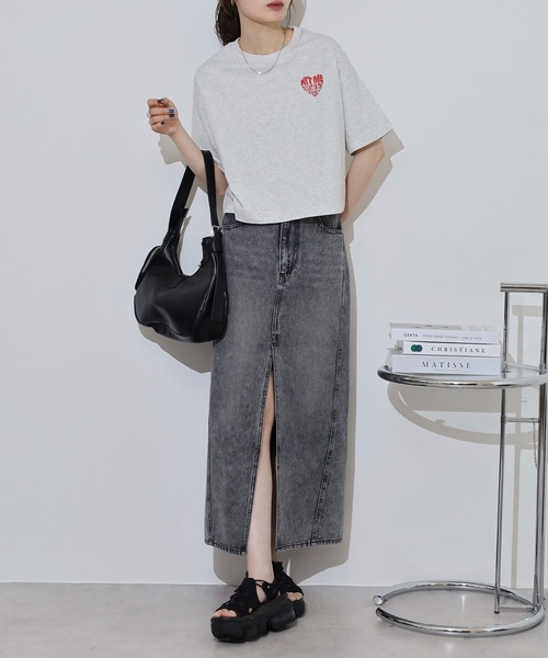 spiritoso(スピリトーゾ)の「spiritoso アソートクロップドTシャツ(Tシャツ/カットソー・レディース・レッド系1/レッド系2/スカイブルー・F)」の12枚目の写真