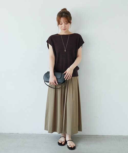 le.coeur blanc（ルクールブラン）の「《手洗い可能》柄編みボーダーフレンチニット（ニット/セーター・レディース・ホワイト系その他/ブラウン系その他2・38）」の10枚目の写真