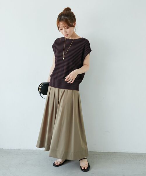 le.coeur blanc（ルクールブラン）の「《手洗い可能》柄編みボーダーフレンチニット（ニット/セーター・レディース・ホワイト系その他/ブラウン系その他2・38）」の11枚目の写真