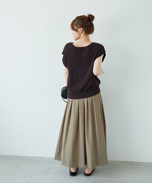 le.coeur blanc（ルクールブラン）の「《手洗い可能》柄編みボーダーフレンチニット（ニット/セーター・レディース・ホワイト系その他/ブラウン系その他2・38）」の13枚目の写真