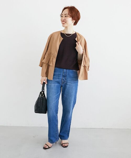 le.coeur blanc（ルクールブラン）の「《手洗い可能》柄編みボーダーフレンチニット（ニット/セーター・レディース・ホワイト系その他/ブラウン系その他2・38）」の15枚目の写真