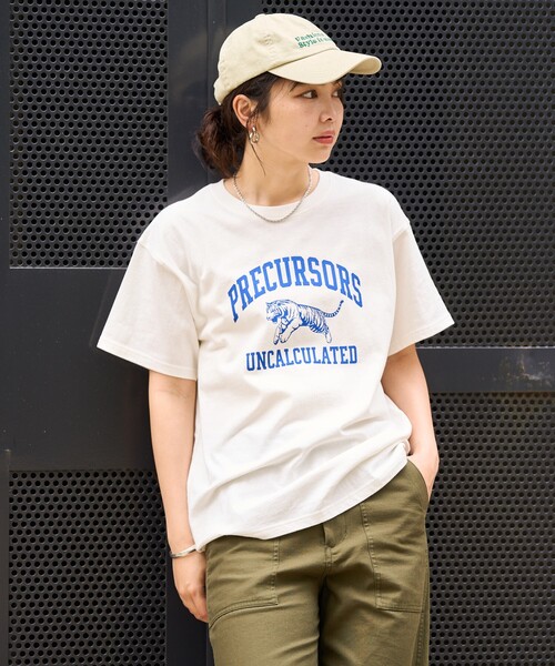 FREAK'S STORE(フリークスストア)の「タイガープリントTシャツ/カレッジプリントTシャツ/TORA Tシャツ/トラ柄(Tシャツ/カットソー・レディース・チャコール/ライトグレー/オフホワイト・フリ-)」の16枚目の写真