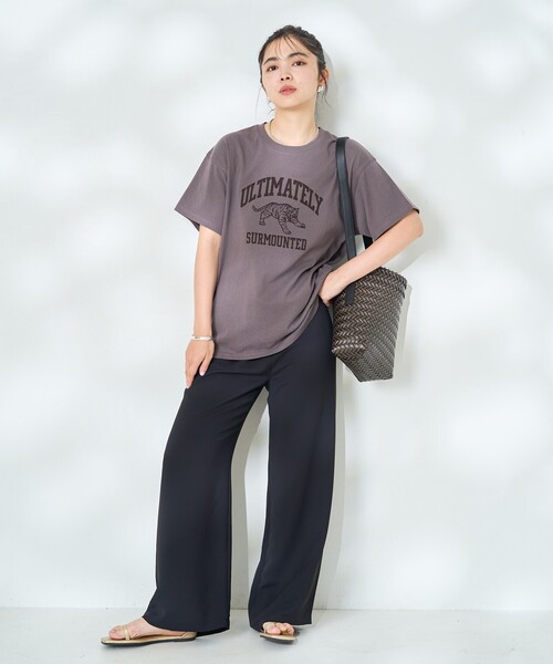 FREAK'S STORE(フリークスストア)の「タイガープリントTシャツ/カレッジプリントTシャツ/TORA Tシャツ/トラ柄(Tシャツ/カットソー・レディース・チャコール/ライトグレー/オフホワイト・フリ-)」の20枚目の写真