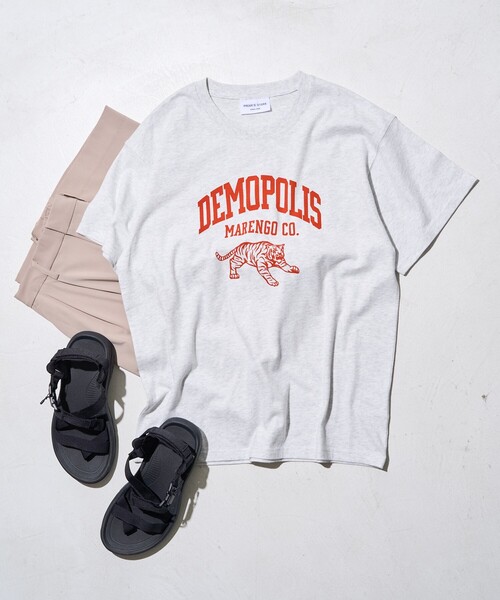 FREAK'S STORE(フリークスストア)の「タイガープリントTシャツ/カレッジプリントTシャツ/TORA Tシャツ/トラ柄(Tシャツ/カットソー・レディース・チャコール/ライトグレー/オフホワイト・フリ-)」の9枚目の写真