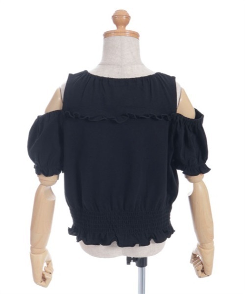 axes femme（アクシーズファム）の「肩開きロゴ刺繍トップス（Tシャツ/カットソー・キッズ・ラベンダー/ブラック・LARGE/MEDIUM/X-LARGE）」の6枚目の写真