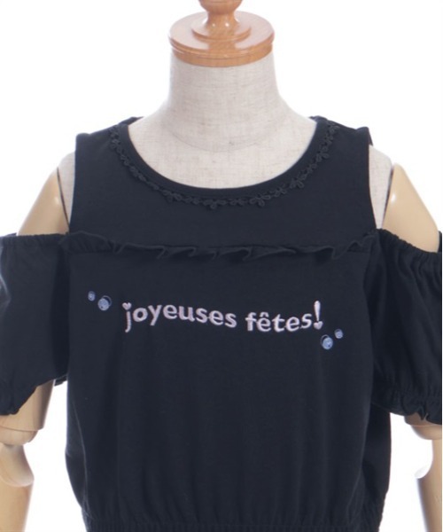 axes femme（アクシーズファム）の「肩開きロゴ刺繍トップス（Tシャツ/カットソー・キッズ・ラベンダー/ブラック・LARGE/MEDIUM/X-LARGE）」の7枚目の写真