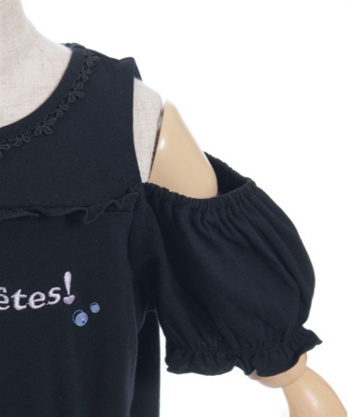 axes femme（アクシーズファム）の「肩開きロゴ刺繍トップス（Tシャツ/カットソー・キッズ・ラベンダー/ブラック・LARGE/MEDIUM/X-LARGE）」の12枚目の写真