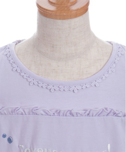 axes femme（アクシーズファム）の「肩開きロゴ刺繍トップス（Tシャツ/カットソー・キッズ・ラベンダー/ブラック・LARGE/MEDIUM/X-LARGE）」の18枚目の写真