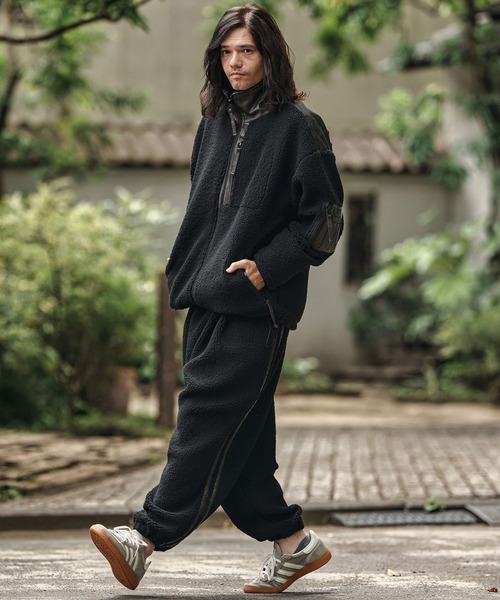 CAMBIO(カンビオ)の「mj10845- Sheep Like Boa Synthetic Leather Blouson ボアレザーブルゾン(その他アウター・メンズ・ブラック/オリーブ・S/M/L)」の11枚目の写真