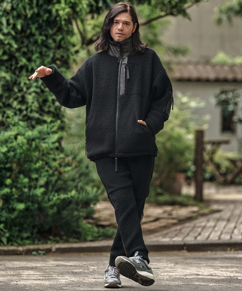 CAMBIO(カンビオ)の「mj10845- Sheep Like Boa Synthetic Leather Blouson ボアレザーブルゾン(その他アウター・メンズ・ブラック/オリーブ・S/M/L)」の12枚目の写真