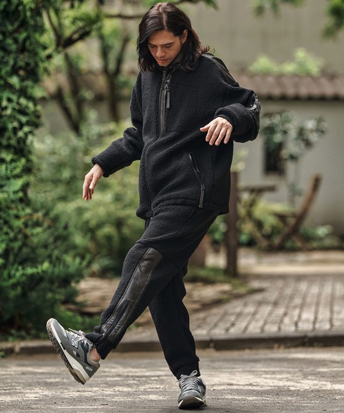 CAMBIO(カンビオ)の「mj10845- Sheep Like Boa Synthetic Leather Blouson ボアレザーブルゾン(その他アウター・メンズ・ブラック/オリーブ・S/M/L)」の13枚目の写真