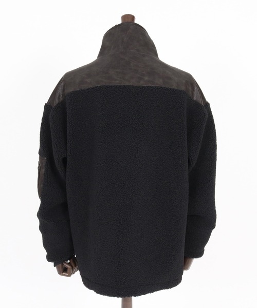 CAMBIO(カンビオ)の「mj10845- Sheep Like Boa Synthetic Leather Blouson ボアレザーブルゾン(その他アウター・メンズ・ブラック/オリーブ・S/M/L)」の17枚目の写真