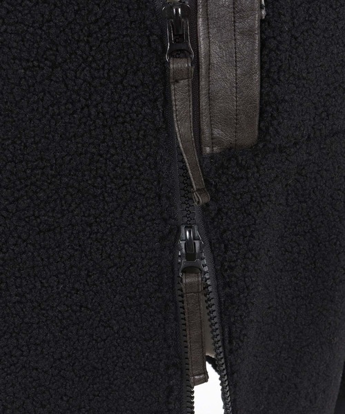 CAMBIO(カンビオ)の「mj10845- Sheep Like Boa Synthetic Leather Blouson ボアレザーブルゾン(その他アウター・メンズ・ブラック/オリーブ・S/M/L)」の20枚目の写真