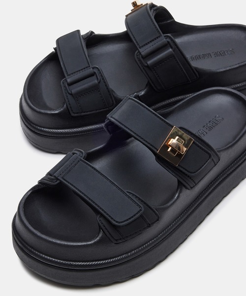 STEVE MADDEN(スティーブマデン)の「ダブルベルトフラットサンダル/S.MADDEN BIGSCHMONA-J(サンダル・レディース・ナチュラル/ブラック・22.5cm/23.5cm/24.0cm/25.0cm)」の6枚目の写真