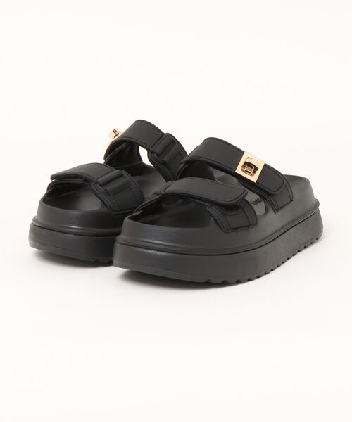 STEVE MADDEN(スティーブマデン)の「ダブルベルトフラットサンダル/S.MADDEN BIGSCHMONA-J(サンダル・レディース・ナチュラル/ブラック・22.5cm/23.5cm/24.0cm/25.0cm)」の5枚目の写真