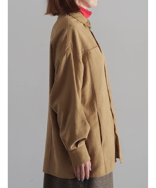 FIL DE FER(フィルデフェール)の「ポリエステルピーチ ビッグシャツ(シャツ/ブラウス・レディース・キャメル/ベージュ・FREE)」の16枚目の写真
