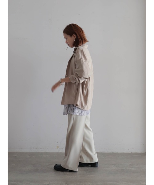 FIL DE FER(フィルデフェール)の「ポリエステルピーチ ビッグシャツ(シャツ/ブラウス・レディース・キャメル/ベージュ・FREE)」の8枚目の写真
