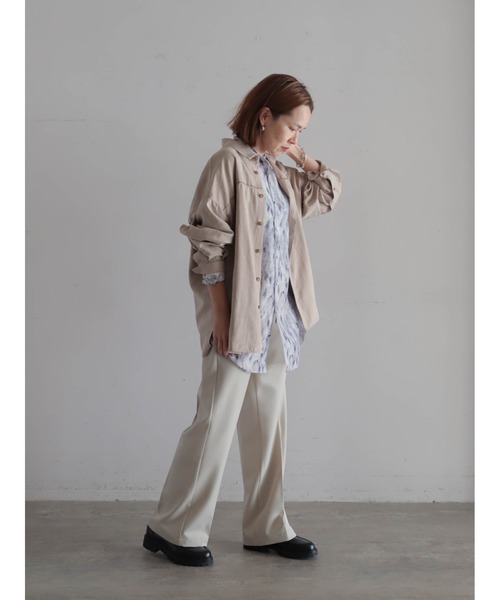 FIL DE FER(フィルデフェール)の「ポリエステルピーチ ビッグシャツ(シャツ/ブラウス・レディース・キャメル/ベージュ・FREE)」の6枚目の写真