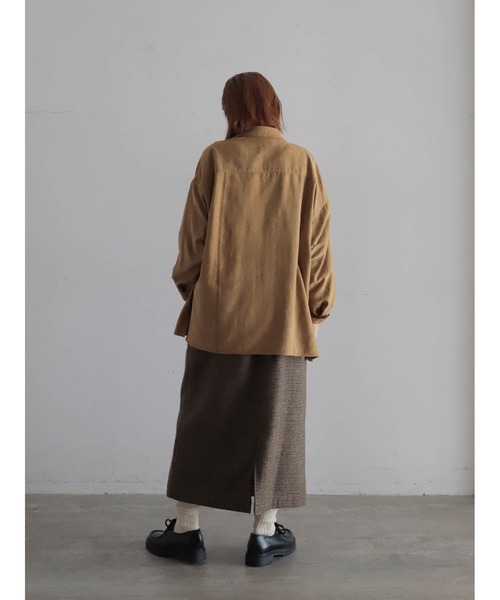 FIL DE FER(フィルデフェール)の「ポリエステルピーチ ビッグシャツ(シャツ/ブラウス・レディース・キャメル/ベージュ・FREE)」の12枚目の写真