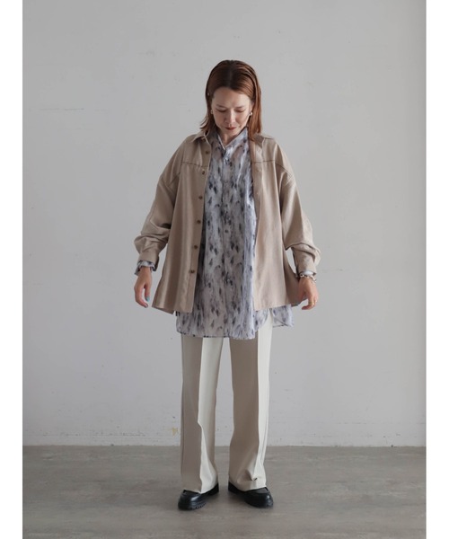 FIL DE FER(フィルデフェール)の「ポリエステルピーチ ビッグシャツ(シャツ/ブラウス・レディース・キャメル/ベージュ・FREE)」の5枚目の写真