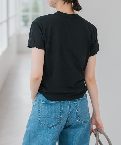 トップス ATON FRESCA SINGLE JERSEY TIGHT FIT T-SH ATON / FRESCA SINGLE JERSEY TIGHT FIT T-SHIRT | THE LIBRARY