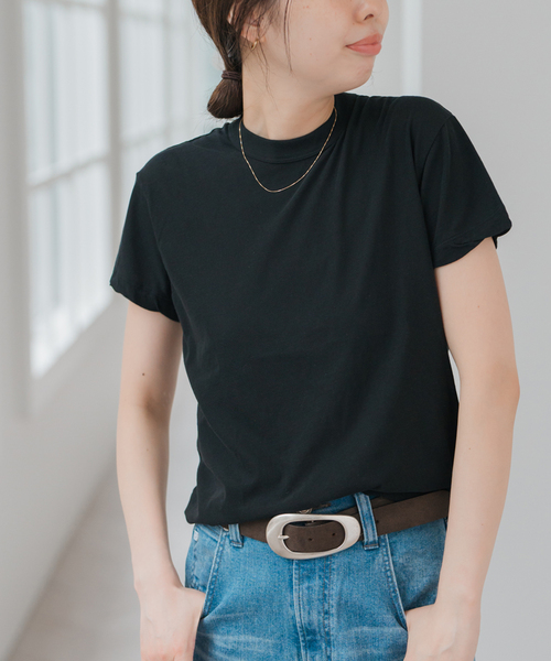 トップス ATON FRESCA SINGLE JERSEY TIGHT FIT T-SH ATON / FRESCA SINGLE JERSEY TIGHT FIT T-SHIRT | THE LIBRARY