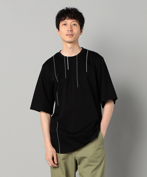 COMME CA MEN(コムサメン)の「シルケットスムース ラインTシャツ(Tシャツ/カットソー・メンズ・ホワイト/ブラック・M/L)」の2枚目の写真