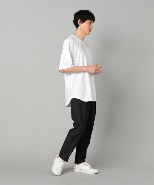 COMME CA MEN(コムサメン)の「シルケットスムース ラインTシャツ(Tシャツ/カットソー・メンズ・ホワイト/ブラック・M/L)」の5枚目の写真